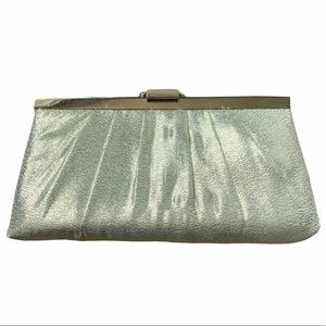 small gold shimmer night out clutch